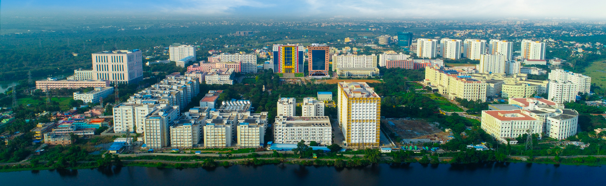 Aerial view of the SRMIST Kattankulathur campus