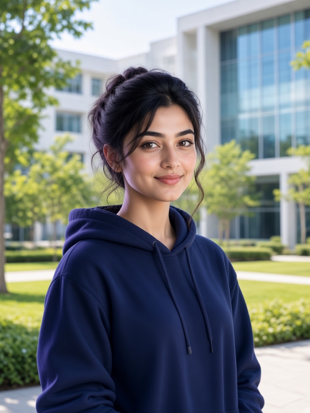 A student on a university campus