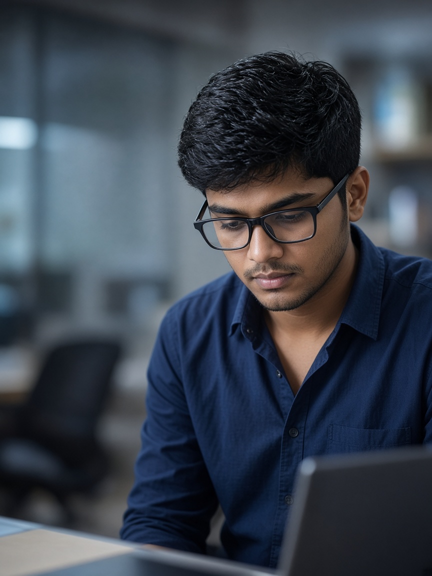 A student preparing for a technical round
